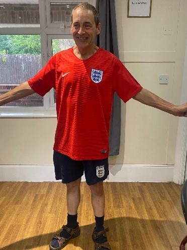 Person in football shirt