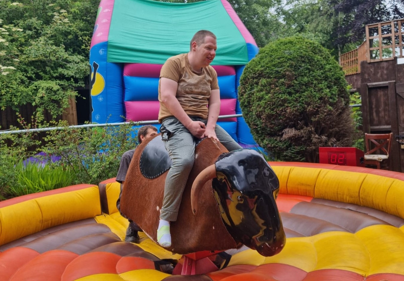 Person on bull ride