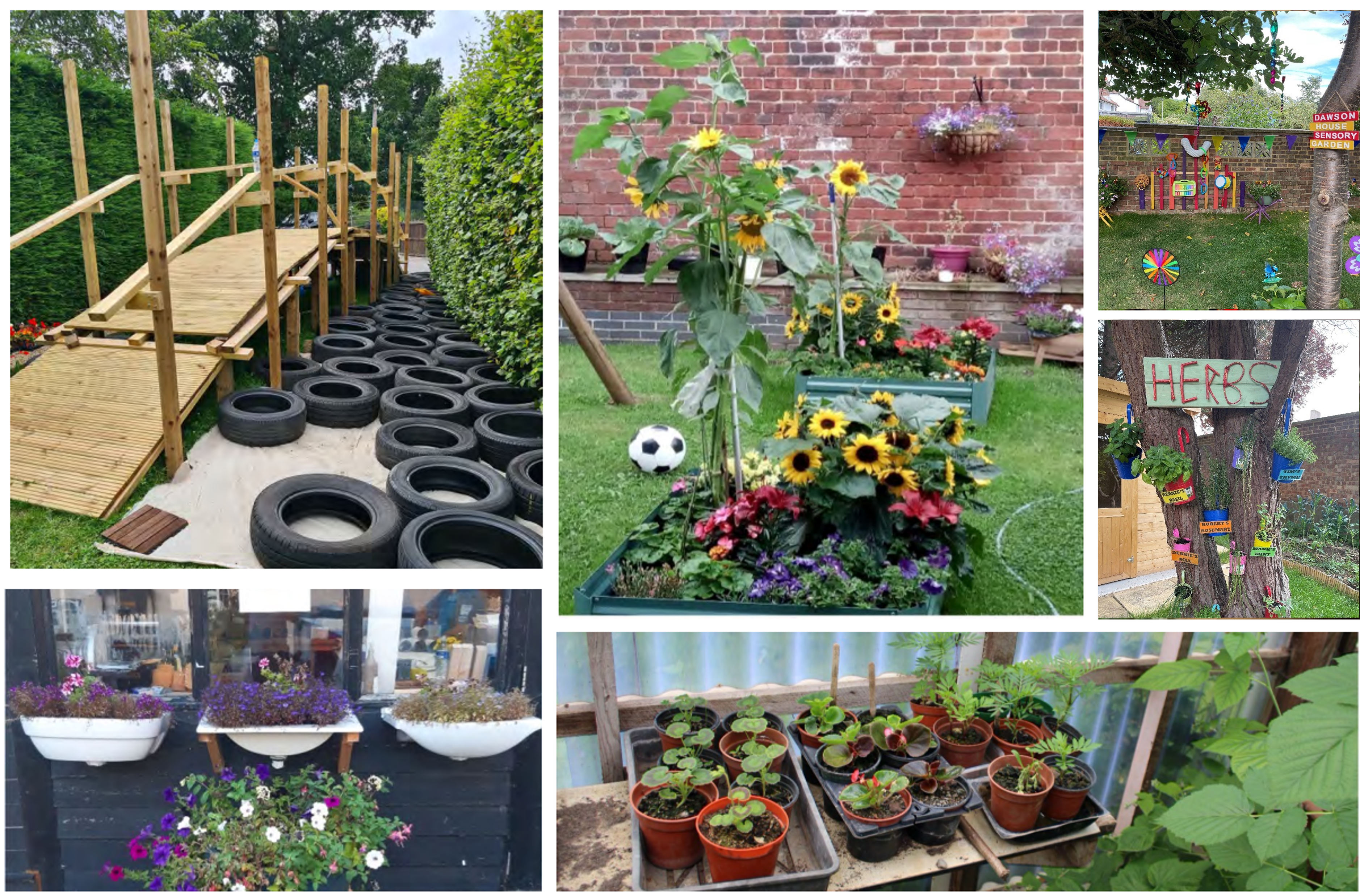 Collage or gardens and veg gardens