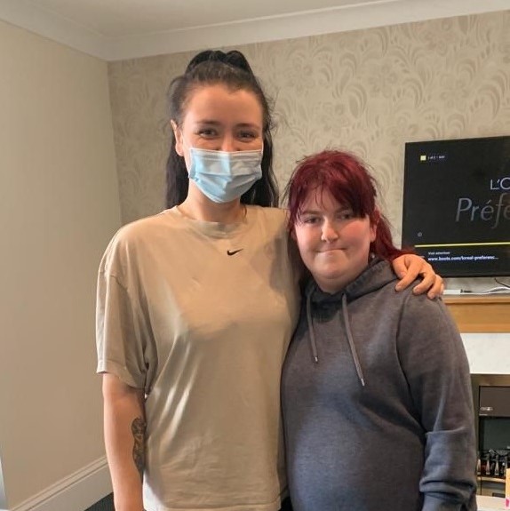 Support worker with a person